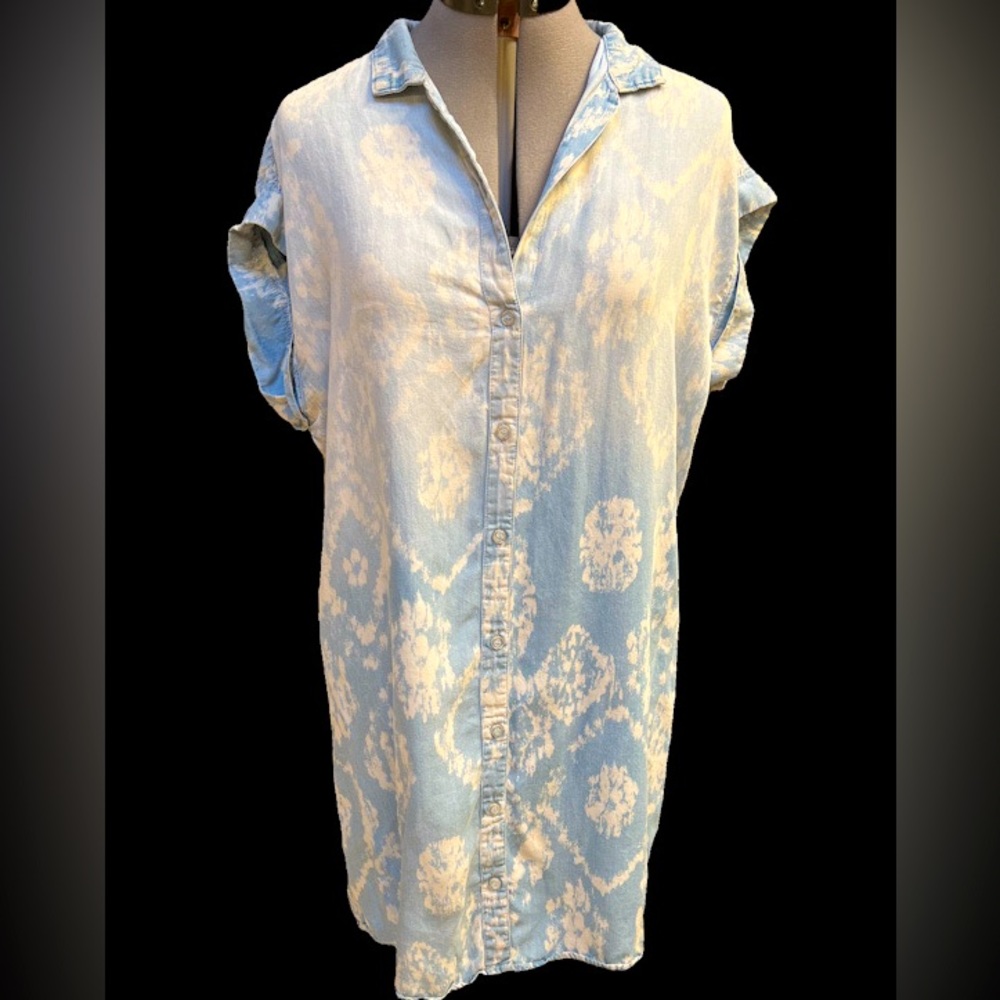 Blue Tensel Shirt Dress